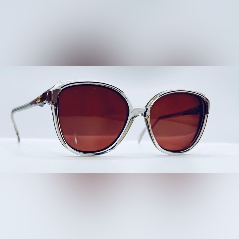 Vintage Adolfo AD-1 Burgundy Translucent Oval Sunglasses Frames Only